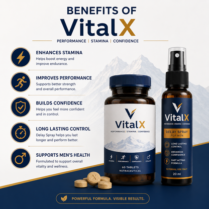 VitalX Tablets + Endurance Spray Combo | 30 DAYS MONEY BACK GURANTEE