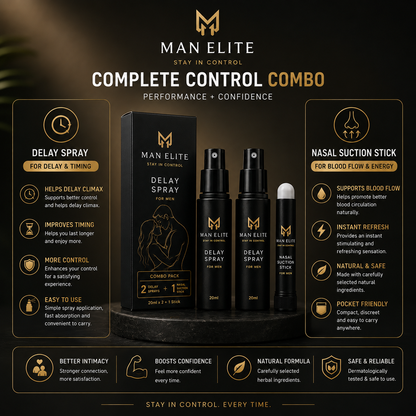 Man Elite Control Spray + Inhaler (BUY 1 GET 3 ) | 30 DAYS MONEY BACK GURANTEE