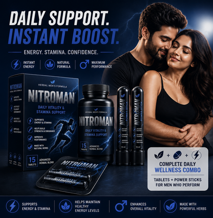 NITROMAN TABLET + 2 POWER STICKS | 30 Days Money Back Guarantee