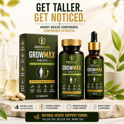 GrowMax Height Tablet + Drops (Pack of 2)| 30 Days Money Back Gurantee